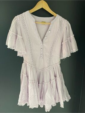 Free People Lavender Tiered Peasant Tunic